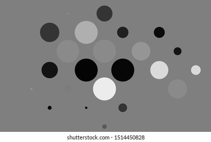 Light Silver, Gray vector layout with circle shapes. Glitter abstract illustration with blurred drops of rain. Design for business adverts.