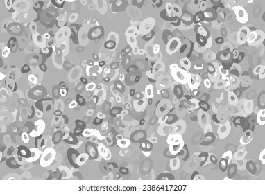 Light Silver, Gray vector layout with circle shapes. Blurred decorative design in abstract style with bubbles. Pattern of water, rain drops.