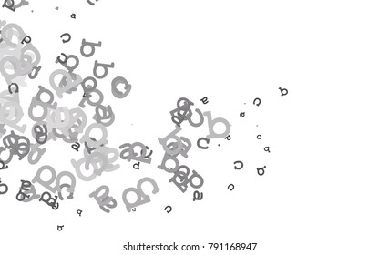 Light Silver, Gray vector layout with latin alphabet. Modern geometrical illustration with ABC english symbols. Template can be used as a background for ads of typography.