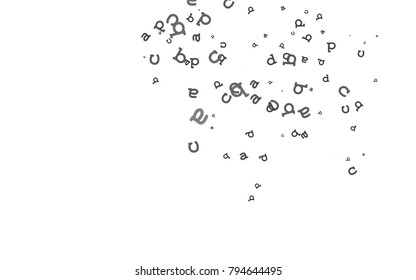 Light Silver, Gray vector layout with latin alphabet. Abstract illustration with colored latin alphabet. Template can be used as a background for ads of typography.