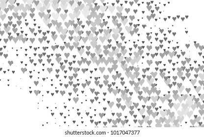 Light Silver, Gray vector lovely background with hearts. Valentines greeting card with cute hearts. Abstract pattern for your design, website, ad.