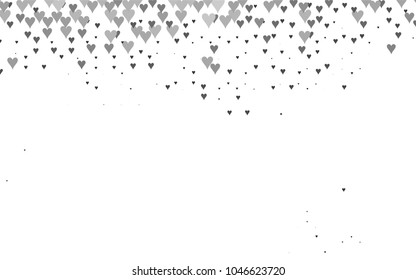 Light Silver, Gray vector lovely background with hearts. Valentines greeting card with cute hearts. Abstract pattern for your design, website, ad.