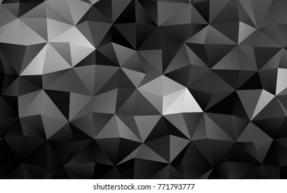 Light Silver, Gray vector low poly template. Triangular geometric sample with gradient.  The textured pattern can be used for background.