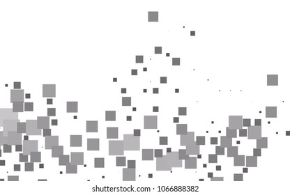 Light Silver, Gray vector modern geometrical background. Abstract template. Geometric pattern in square style with gradient.