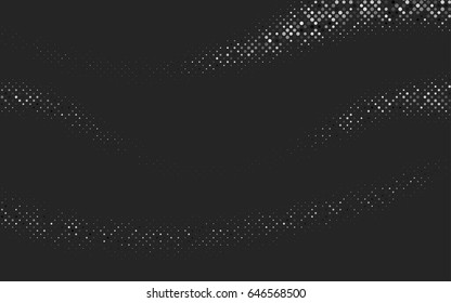 Light Silver, Gray vector modern geometrical circle abstract background. Dotted texture template. Geometric pattern in halftone style with gradient. 