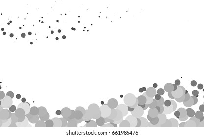 Light Silver, Gray vector modern geometrical circle abstract background. Dotted texture template. Geometric pattern in halftone style with gradient. 