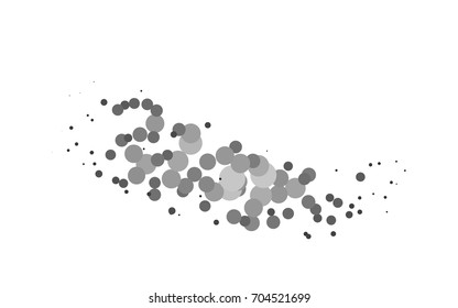 Light Silver, Gray vector modern geometrical circle abstract background. Dotted texture template. Geometric pattern in halftone style with gradient. 