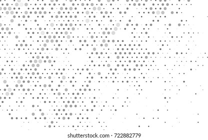 Light Silver, Gray vector modern geometrical circle abstract background. Dotted texture template. Geometric pattern in halftone style with gradient. 