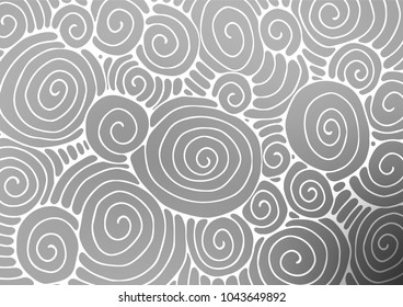 Light Silver, Gray vector natural elegant pattern. Blurred decorative design in Indian style with Zen tangles. The completely new template can be used for your brand book.