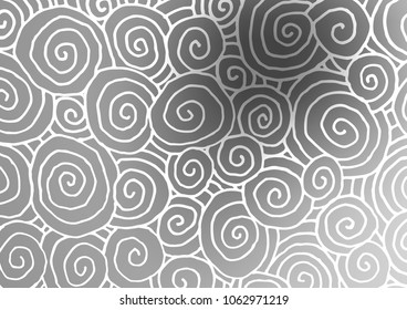 Light Silver, Gray vector natural elegant texture. Doodles on blurred abstract background with gradient. The elegant pattern can be used as a part of a brand book.