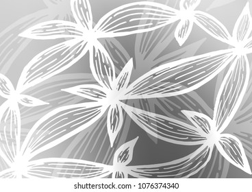 Light Silver, Gray vector natural elegant pattern. Glitter abstract illustration with doodles and Zen tangles. The elegant pattern can be used as a part of a brand book.