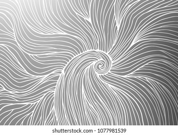 Light Silver, Gray vector natural abstract pattern. Colorful abstract illustration with lines in Asian style. The pattern can be used for coloring books and pages for kids.
