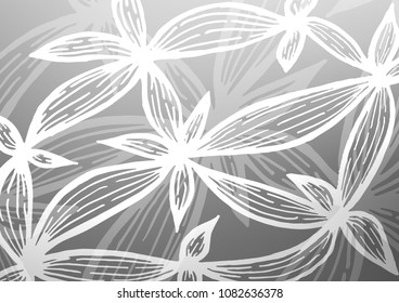 Light Silver, Gray vector natural elegant pattern. Glitter abstract illustration with doodles and Zen tangles. The template can be used as a background for cell phones.