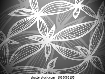 Light Silver, Gray vector natural elegant pattern. Colorful abstract illustration with lines in Asian style. Hand painted design for web, wrapping, wallpaper.