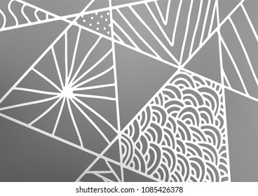 Light Silver, Gray vector natural elegant pattern. Brand-new colored illustration in blurry style with doodles. The textured pattern can be used for website.