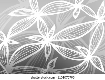 Light Silver, Gray vector natural elegant template. A completely new color illustration in doodle style. Hand painted design for web, wrapping, wallpaper.