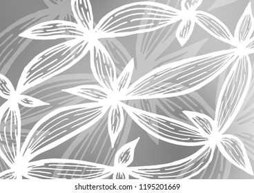 Light Silver, Gray vector natural abstract template. Colorful abstract illustration with lines in Asian style. Hand painted design for web, wrapping, wallpaper.