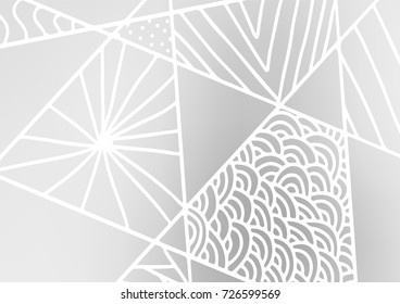 Light Silver, Gray vector natural abstract template. Colorful abstract illustration with lines in Asian style. The doodle design can be used for your web site.