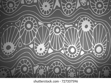 Light Silver, Gray vector natural elegant template. A vague abstract illustration with doodles in Indian style. The pattern can be used for heads of websites and designs.