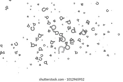 Light Silver, Gray vector pattern with ABC symbols. Blurred design in simple style with signs of alphabet. The pattern can be used as ads, poster, banner for books.