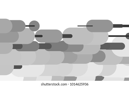Light Silver, Gray vector pattern with rounded lines. Capsules on blurred abstract background with gradient. Best design for your ad, poster, banner.