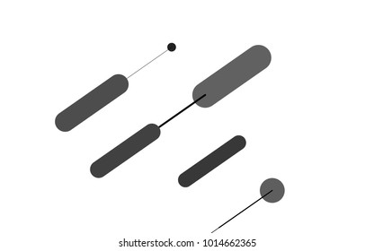 Light Silver, Gray vector pattern with rounded lines. Capsules on blurred abstract background with gradient. Best design for your ad, poster, banner.