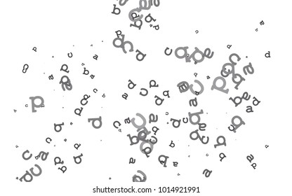 Light Silver, Gray vector pattern with ABC symbols. Colored alphabet signs with gradient on white background. The pattern can be used for ad, booklets, leaflets of education.