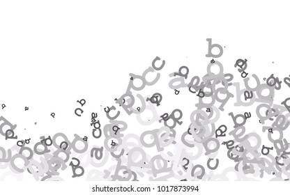 Light Silver, Gray vector pattern with ABC symbols. Modern geometrical illustration with ABC english symbols. Template can be used as a background for ads of typography.