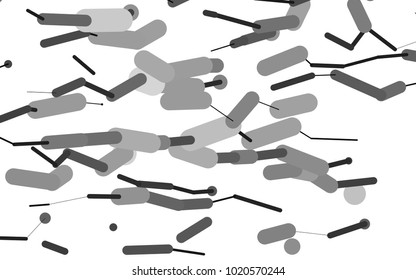 Light Silver, Gray vector pattern with rounded lines. Decorative shining illustration with lines on abstract template. The pattern can be used for websites.