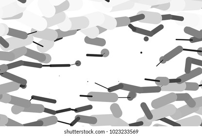 Light Silver, Gray vector pattern with rounded lines. Glitter abstract illustration with colored sticks. The pattern can be used for websites.