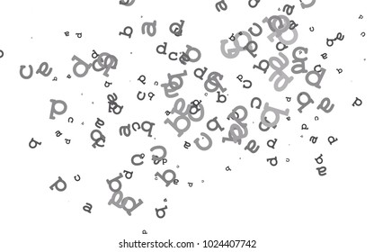 Light Silver, Gray vector pattern with ABC symbols. Shining colorful illustration with isolated letters. Best design for your ad, poster, banner of college.
