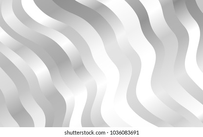 Light Silver, Gray vector pattern with liquid shapes. Modern gradient abstract illustration with bandy lines. New composition for your brand book.