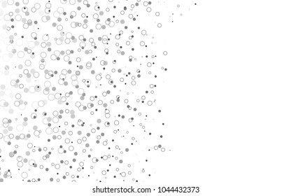 Light Silver, Gray vector  pattern with spheres. Glitter abstract illustration with blurred drops of rain. Beautiful design for your business natural advert.