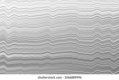 Light Silver, Gray vector pattern with lines, ovals. Glitter abstract illustration with wry lines. Marble style for your business design.