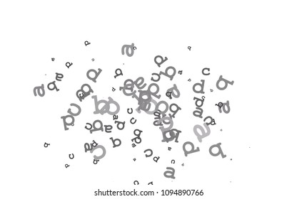 Light Silver, Gray vector pattern with ABC symbols. Abstract illustration with colored latin alphabet. The pattern can be used as ads, poster, banner for books.