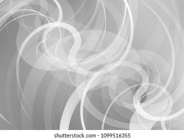 Light Silver, Gray vector pattern with curved circles. A sample with blurred bubble shapes. Textured wave pattern for backgrounds.