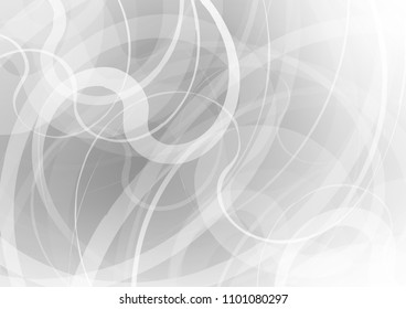 Light Silver, Gray vector pattern with bent lines. A sample with blurred bubble shapes. The elegant pattern for brand book.