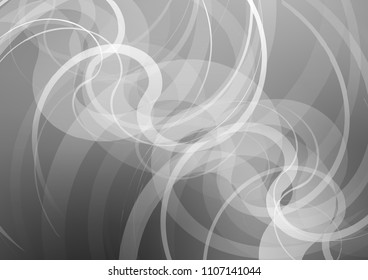Light Silver, Gray vector pattern with lamp shapes. Creative illustration in halftone marble style with gradient. Textured wave pattern for backgrounds.