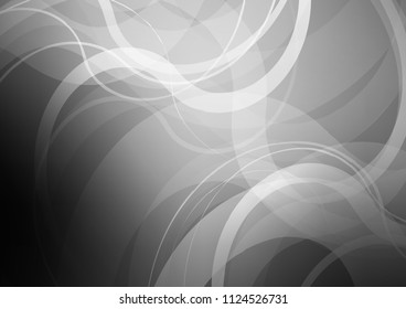 Light Silver, Gray vector pattern with curved circles. A completely new color illustration in marble style. New composition for your brand book.