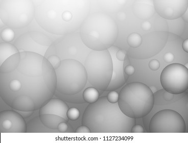 Light Silver, Gray vector pattern with spheres. Blurred decorative design in abstract style with bubbles. The pattern can be used for beautiful websites.