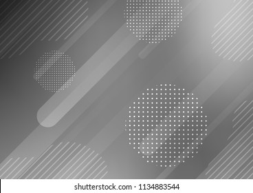 Light Silver, Gray vector pattern with rounded lines, dots. Shining colored illustration with rounded stripes, dots. Best design for your ad, poster, banner.