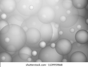 Light Silver, Gray vector pattern with spheres. Abstract illustration with colored bubbles in nature style. The pattern can be used for ads, leaflets of liquid.