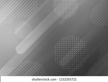 Light Silver, Gray vector pattern with rounded lines, dots. Decorative shining illustration with lines, dots on abstract template. The pattern can be used for websites.