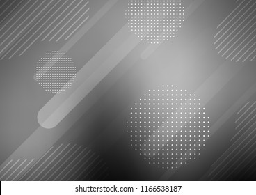 Light Silver, Gray vector pattern with rounded lines, dots. Decorative shining illustration with lines, dots on abstract template. The template can be used as a background.