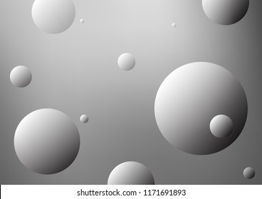 Light Silver, Gray vector pattern with spheres. Blurred bubbles on abstract background with colorful gradient. The pattern can be used for aqua ad, booklets.