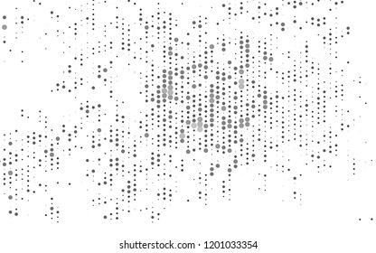 Light Silver, Gray vector pattern with spheres. Glitter abstract illustration with blurred drops of rain. Pattern of water, rain drops.