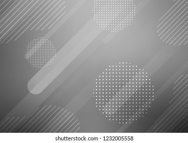 Light Silver, Gray vector pattern with rounded lines, dots. Blurred decorative design in simple style with lines, circles. The pattern can be used for websites.