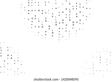 Light Silver, Gray vector pattern with symbol of cards. Colored illustration with hearts, spades, clubs, diamonds. Pattern for ads of parties, events in Vegas.