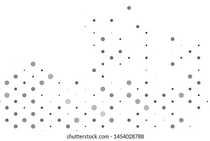 Light Silver, Gray vector pattern with spheres. Glitter abstract illustration with blurred drops of rain. Template for your brand book.