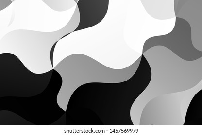 Light Silver, Gray vector pattern with liquid shapes. An elegant bright illustration with gradient. New composition for your brand book.